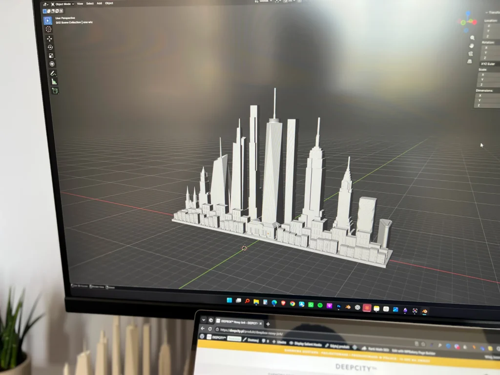 Model panoramy Nowego Jorku w programie do projektowania 3D